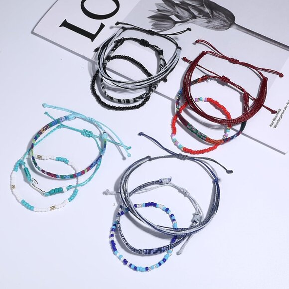 Durable 24 Pcs Waterproof Handmade Boho Bracelet Set for Fashion-Forward Women - Picture 9 of 9